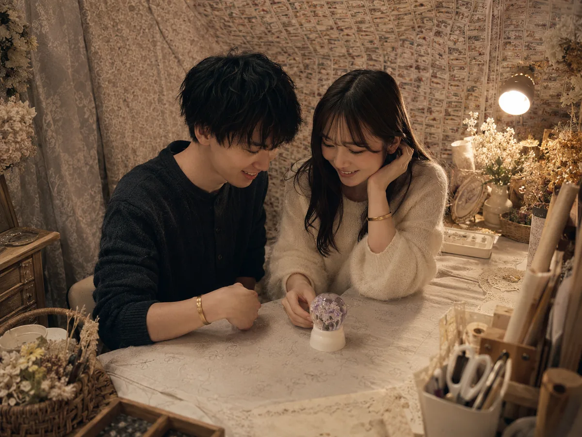 池袋で大学生カップルが授業後に真鍮バングル作りを楽しむ様子