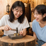 東京の夏休みに友達と真鍮バングルを作るワークショップ