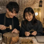 新宿から池袋へ足を伸ばして池袋手作り体験のLITAでものづくりを楽しむ二人