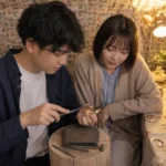 遠距離になる前に池袋の小さなアトリエで真鍮バングルを作るカップル